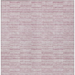 Homeroots 3' Blush Pink And Beige Striped Washable Area Rug - Stylish Indoor Outdoor Decor For Any Space 5' X 8' Polyester 587945