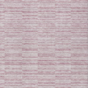 Homeroots 3' Blush Pink And Beige Striped Washable Area Rug - Stylish Indoor Outdoor Decor For Any Space 5' X 8' Polyester 587945