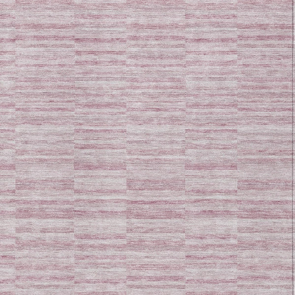Homeroots 3' Blush Pink And Beige Striped Washable Area Rug - Stylish Indoor Outdoor Decor For Any Space 5' X 8' Polyester 587945