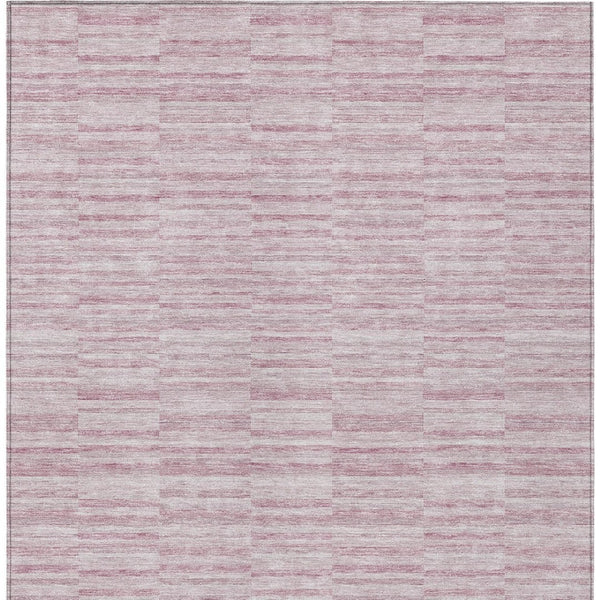Homeroots 3' Blush Pink And Beige Striped Washable Area Rug - Stylish Indoor Outdoor Decor For Any Space 8' X 10' Polyester 587947