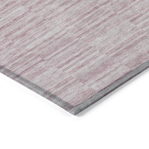 Homeroots 3' Blush Pink And Beige Striped Washable Area Rug - Stylish Indoor Outdoor Decor For Any Space 8' X 10' Polyester 587947