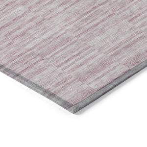 Homeroots 3' Blush Pink And Beige Striped Washable Area Rug - Stylish Indoor Outdoor Decor For Any Space 9' X 12' Polyester 587948
