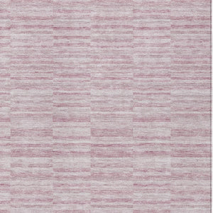 Homeroots 3' Blush Pink And Beige Striped Washable Area Rug - Stylish Indoor Outdoor Decor For Any Space 9' X 12' Polyester 587948