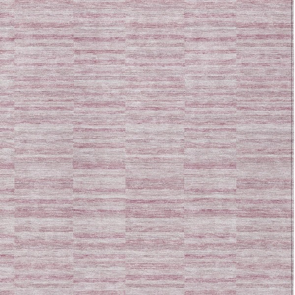 Homeroots 3' Blush Pink And Beige Striped Washable Area Rug - Stylish Indoor Outdoor Decor For Any Space 9' X 12' Polyester 587948