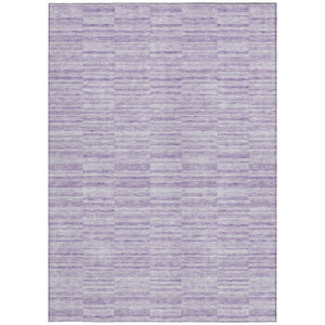 Homeroots 3' Blush Pink And Beige Striped Washable Area Rug - Stylish Indoor Outdoor Decor For Any Space 5' X 8' Polyester 587951