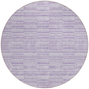 Homeroots 3' Blush Pink And Beige Striped Washable Area Rug - Stylish Indoor Outdoor Decor For Any Space 8' Round Polyester 587952