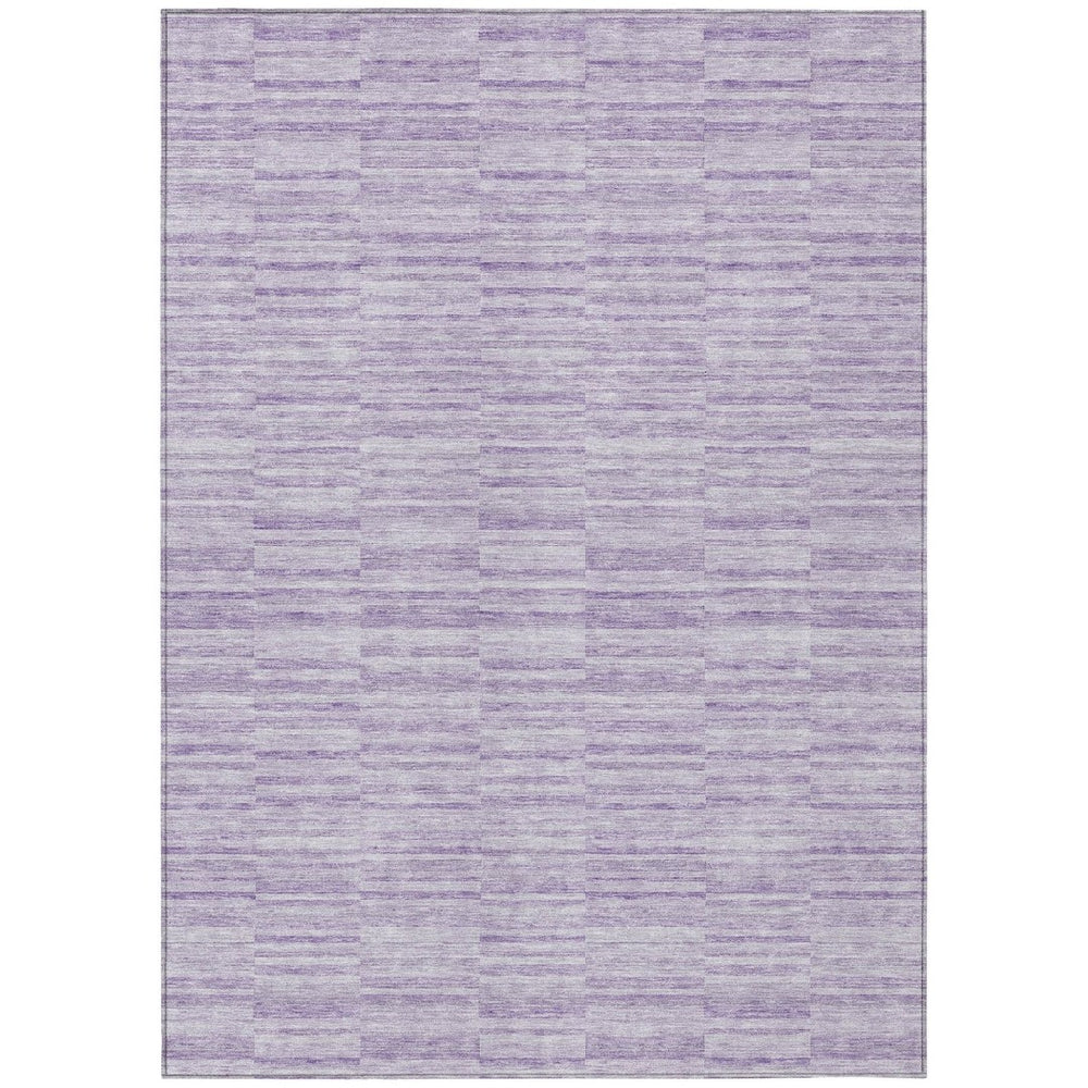 HomeRoots 9' Stylish Plum and Purple Striped Washable Area Rug for Indoor and Outdoor High-Traffic Spaces 9' X 12' 587954