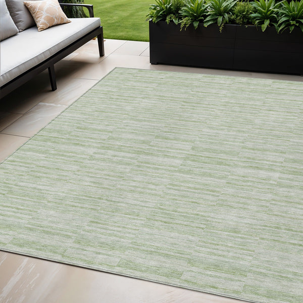 Homeroots 3' Blush Pink And Beige Striped Washable Area Rug - Stylish Indoor Outdoor Decor For Any Space 5' X 8' Polyester 587957