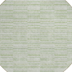 Homeroots 3' Blush Pink And Beige Striped Washable Area Rug - Stylish Indoor Outdoor Decor For Any Space 8' Round Polyester 587958