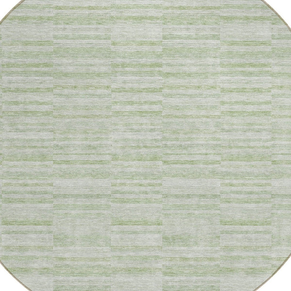Homeroots 3' Blush Pink And Beige Striped Washable Area Rug - Stylish Indoor Outdoor Decor For Any Space 8' Round Polyester 587958