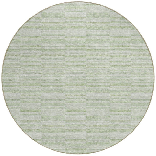 Homeroots 3' Blush Pink And Beige Striped Washable Area Rug - Stylish Indoor Outdoor Decor For Any Space 8' Round Polyester 587958