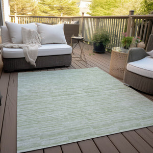 Homeroots 3' Blush Pink And Beige Striped Washable Area Rug - Stylish Indoor Outdoor Decor For Any Space 8' X 10' Polyester 587959
