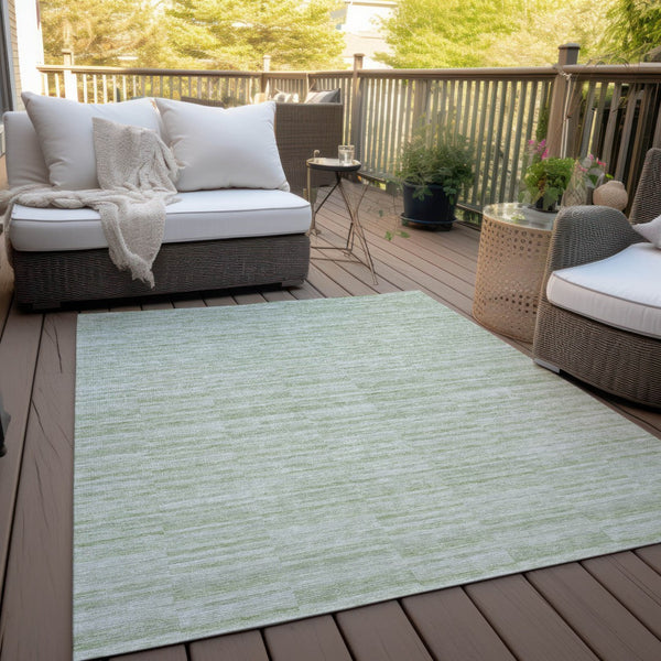 Homeroots 3' Blush Pink And Beige Striped Washable Area Rug - Stylish Indoor Outdoor Decor For Any Space 8' X 10' Polyester 587959