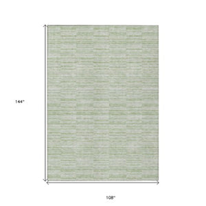 Homeroots 3' Blush Pink And Beige Striped Washable Area Rug - Stylish Indoor Outdoor Decor For Any Space 9' X 12' Polyester 587960