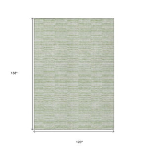 Homeroots 3' Blush Pink And Beige Striped Washable Area Rug - Stylish Indoor Outdoor Decor For Any Space 10' X 14' Polyester 587961