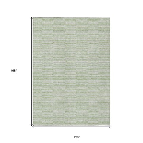 Homeroots 3' Blush Pink And Beige Striped Washable Area Rug - Stylish Indoor Outdoor Decor For Any Space 10' X 14' Polyester 587961
