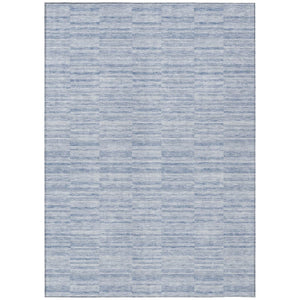 HomeRoots 9' Sky Blue and Denim Striped Washable Area Rug - Durable, Stylish for Indoor and Outdoor Use 9' X 12' 587966