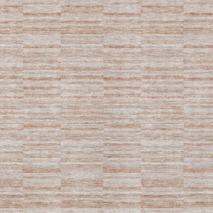 Homeroots 3' Blush Pink And Beige Striped Washable Area Rug - Stylish Indoor Outdoor Decor For Any Space 5' X 8' Polyester 587969