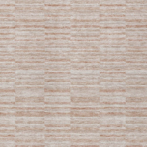 Homeroots 3' Blush Pink And Beige Striped Washable Area Rug - Stylish Indoor Outdoor Decor For Any Space 8' X 10' Polyester 587971