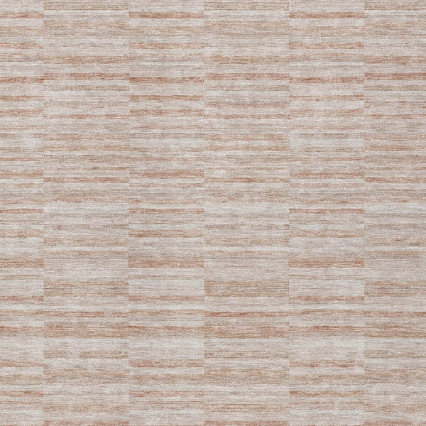 Homeroots 3' Blush Pink And Beige Striped Washable Area Rug - Stylish Indoor Outdoor Decor For Any Space 8' X 10' Polyester 587971
