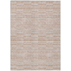 HomeRoots 9' Salmon Copper and Beige Striped Washable Area Rug – Durable, Stylish, and Perfect for Indoors & Outdoors 9' X 12' 587972