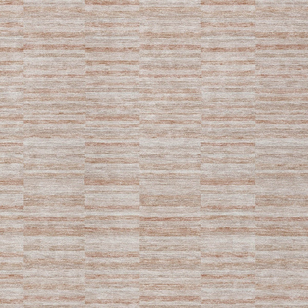 Homeroots 3' Blush Pink And Beige Striped Washable Area Rug - Stylish Indoor Outdoor Decor For Any Space 9' X 12' Polyester 587972