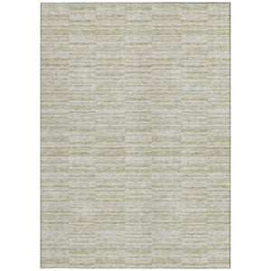 Homeroots 3' Blush Pink And Beige Striped Washable Area Rug - Stylish Indoor Outdoor Decor For Any Space 5' X 8' Polyester 587975
