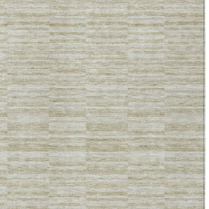 Homeroots 3' Blush Pink And Beige Striped Washable Area Rug - Stylish Indoor Outdoor Decor For Any Space 5' X 8' Polyester 587975