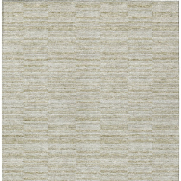 Homeroots 3' Blush Pink And Beige Striped Washable Area Rug - Stylish Indoor Outdoor Decor For Any Space 9' X 12' Polyester 587978