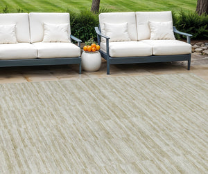 Homeroots 3' Blush Pink And Beige Striped Washable Area Rug - Stylish Indoor Outdoor Decor For Any Space 9' X 12' Polyester 587978