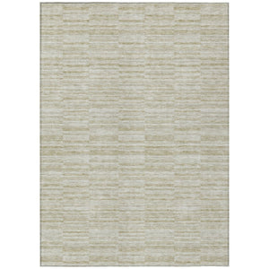 HomeRoots 9' Durable Taupe Beige and Tan Striped Washable Area Rug for Indoor and Outdoor Living Spaces 9' X 12' 587978