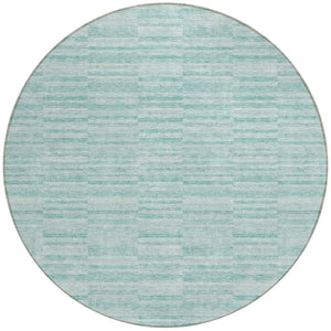 Homeroots 3' Blush Pink And Beige Striped Washable Area Rug - Stylish Indoor Outdoor Decor For Any Space 8' Round Polyester 587982