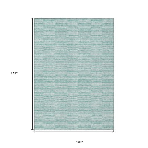 Homeroots 3' Blush Pink And Beige Striped Washable Area Rug - Stylish Indoor Outdoor Decor For Any Space 9' X 12' Polyester 587984