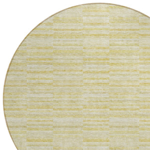 Homeroots 3' Blush Pink And Beige Striped Washable Area Rug - Stylish Indoor Outdoor Decor For Any Space 8' Round Polyester 587988