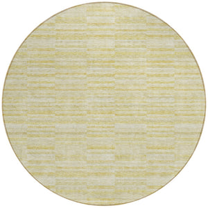 Homeroots 3' Blush Pink And Beige Striped Washable Area Rug - Stylish Indoor Outdoor Decor For Any Space 8' Round Polyester 587988