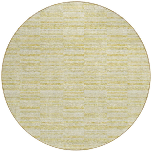 Homeroots 3' Blush Pink And Beige Striped Washable Area Rug - Stylish Indoor Outdoor Decor For Any Space 8' Round Polyester 587988