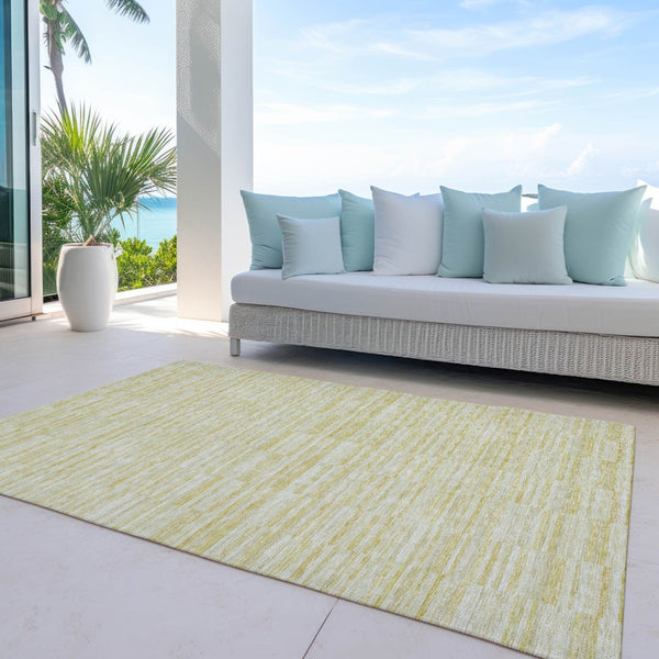 Homeroots 3' Blush Pink And Beige Striped Washable Area Rug - Stylish Indoor Outdoor Decor For Any Space 9' X 12' Polyester 587990