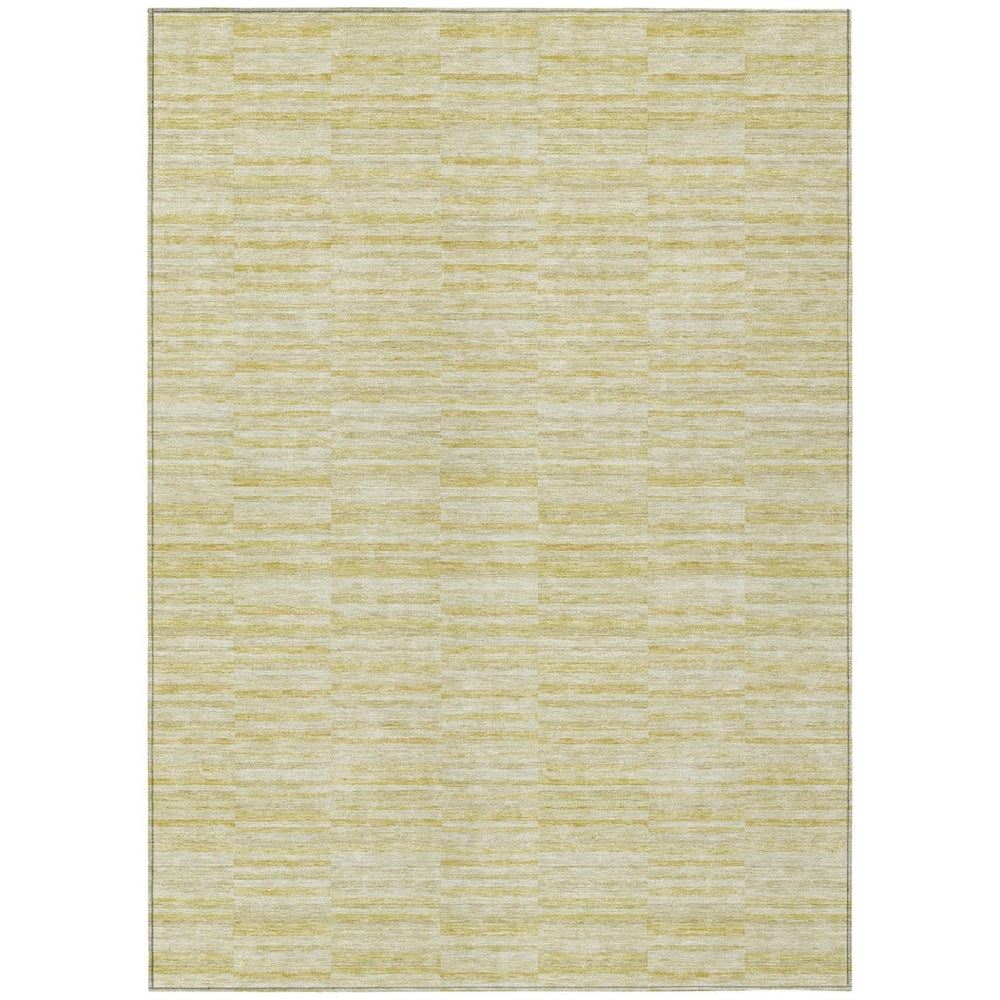 HomeRoots 9' Durable Wheat Gold and Tan Striped Area Rug - Stylish Indoor/Outdoor Solution for Any Space 9' X 12' 587990