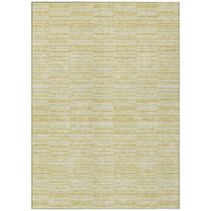 HomeRoots 9' Durable Wheat Gold and Tan Striped Area Rug - Stylish Indoor/Outdoor Solution for Any Space 9' X 12' 587990
