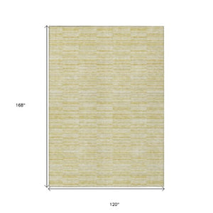 Homeroots 3' Blush Pink And Beige Striped Washable Area Rug - Stylish Indoor Outdoor Decor For Any Space 10' X 14' Polyester 587991