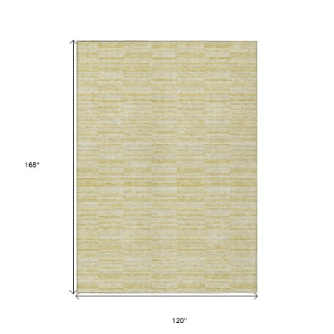 Homeroots 3' Blush Pink And Beige Striped Washable Area Rug - Stylish Indoor Outdoor Decor For Any Space 10' X 14' Polyester 587991