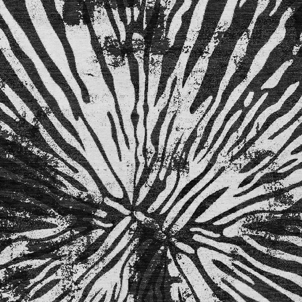 Homeroots 3' Modern Black Charcoal And Ivory Abstract Washable Indoor Outdoor Area Rug For Stylish Spaces 3' X 5' Polyester 587992