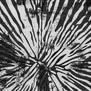 Homeroots 3' Modern Black Charcoal And Ivory Abstract Washable Indoor Outdoor Area Rug For Stylish Spaces 8' X 10' Polyester 587995