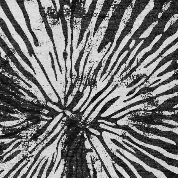 Homeroots 3' Modern Black Charcoal And Ivory Abstract Washable Indoor Outdoor Area Rug For Stylish Spaces 10' X 14' Polyester 587997