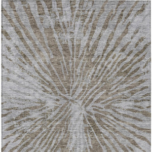 Homeroots 3' Modern Black Charcoal And Ivory Abstract Washable Indoor Outdoor Area Rug For Stylish Spaces 3' X 5' Polyester 587998