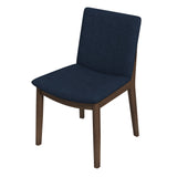 English Elm Ashcroft Furniture - Laura  Blue Linen Solid Wood Dining Chair (Set Of 2)