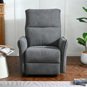 English Elm 270° 270° Power Swivel Recliner Chair with USB Ports, 30° Rocking, 95–150° Recline for Small Spaces Dark Gray W1028S00050