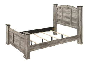 English Elm Contemporary Queen Panel Bed with LED Lighted Headboard, Distressed Textured Wood Finish, Stylish Durable Craftsmanship Gray 68.5 L x 35 W x 11.5 H B011S01572