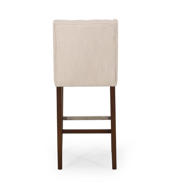 English Elm 30.5 Inch Tufted Pu Upholstered Bar Stool with Metal Footrest for Kitchen Island N780P366612B