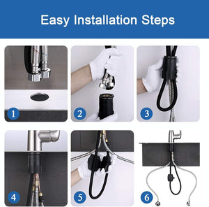 English Elm Single Handle Pull Down Kitchen Faucet Brushed Nickel Steel with 4 Spray Modes T3177P477541